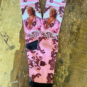 Ric Flair Pink Graphic Crew Socks